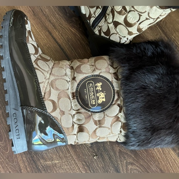 Coach winter snow brown boots size 8 - Picture 10 of 14